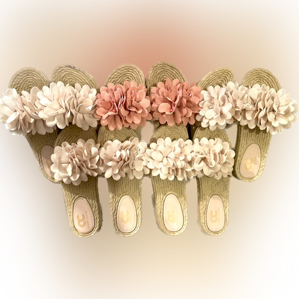 Women’s Cindy Claire Rubber Slide with flowers